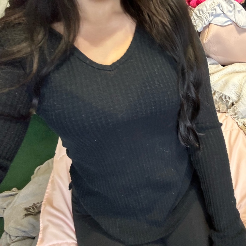 Black long sleeve with hoodie